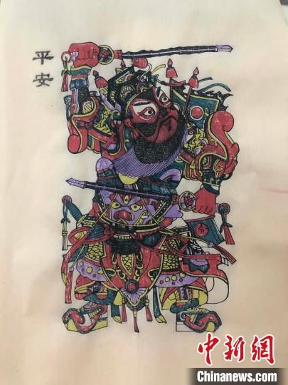 江苏扬州本土年画“门神”出炉 “非遗”走进百姓生活